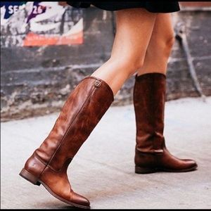 Frye brown leather tall boots